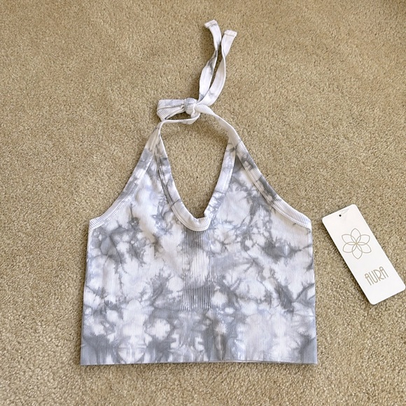 Aura Tops - Tie Dye Ribbed Halter Top